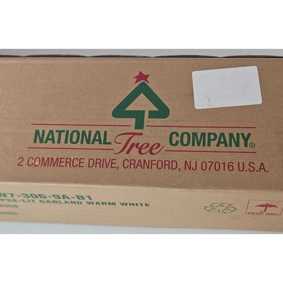 National Tree Company Pre-Lit Artificial Christmas Garland 9 Ft White Warm Light - Picture 6 of 7